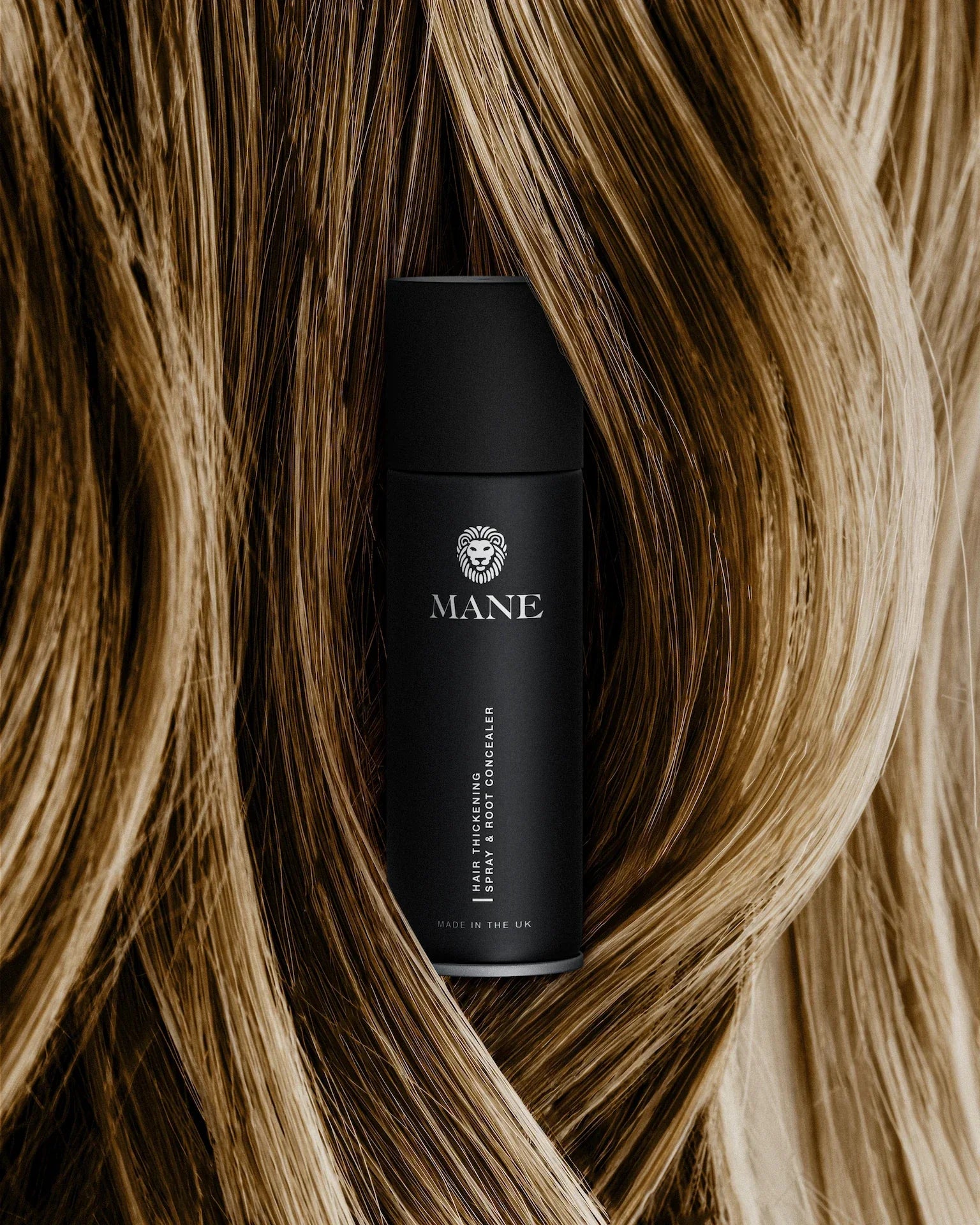 MANE Haarverdickende Fasern Reisepack – Mit Shampoo, Conditioner & Glanzspray, Hellbraun